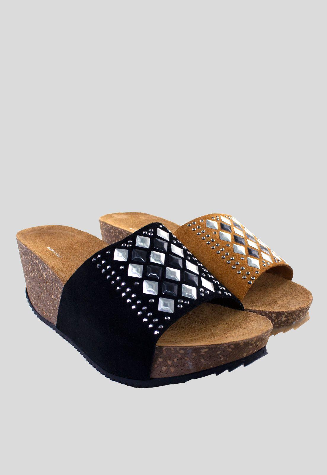 Sandalia Reno Rombos Metal Tostado-4