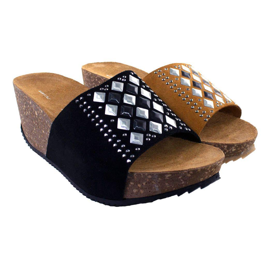 Sandalia Reno Rombos Metal Tostado-4