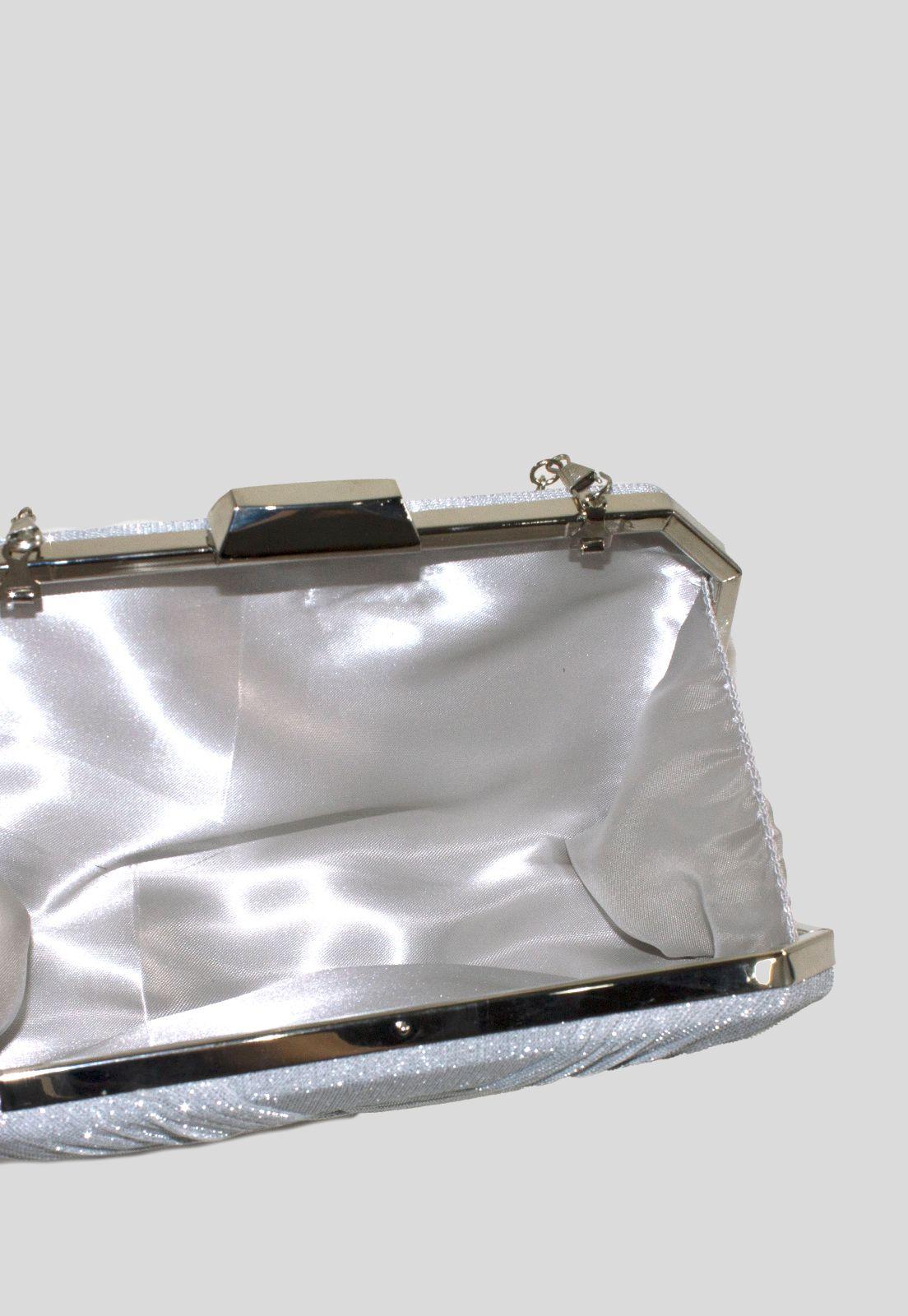 Cartera grande lazo tela Plata-3