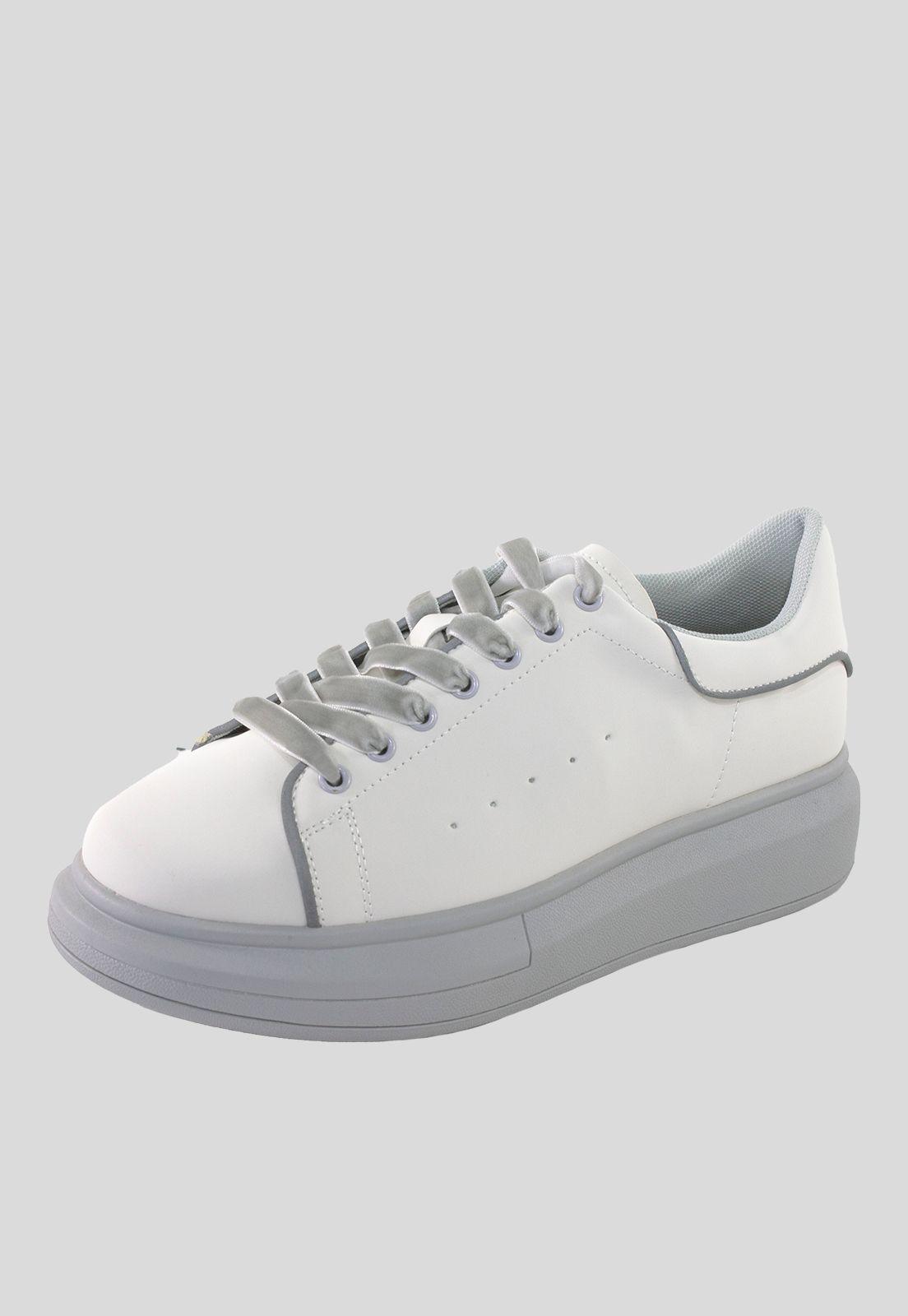 Zapatilla Planta Gris Blanco-0