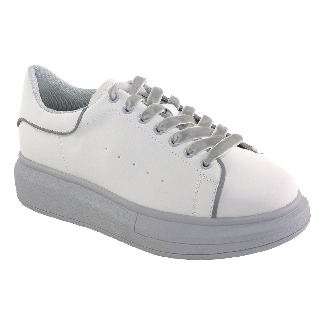 Zapatilla Planta Gris Blanco-0