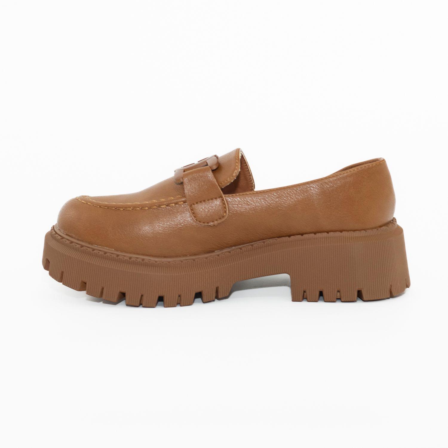 Zapato mocasin aplicaciones tono Camel-2