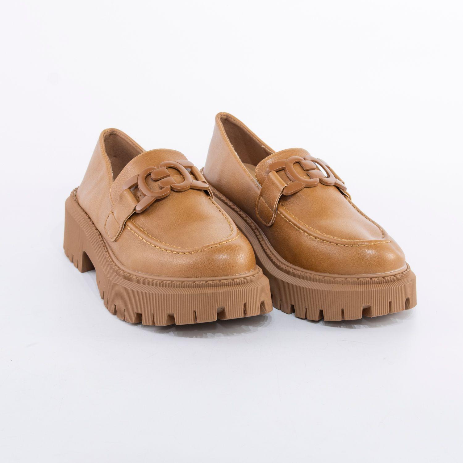 Zapato mocasin aplicaciones tono Camel-3