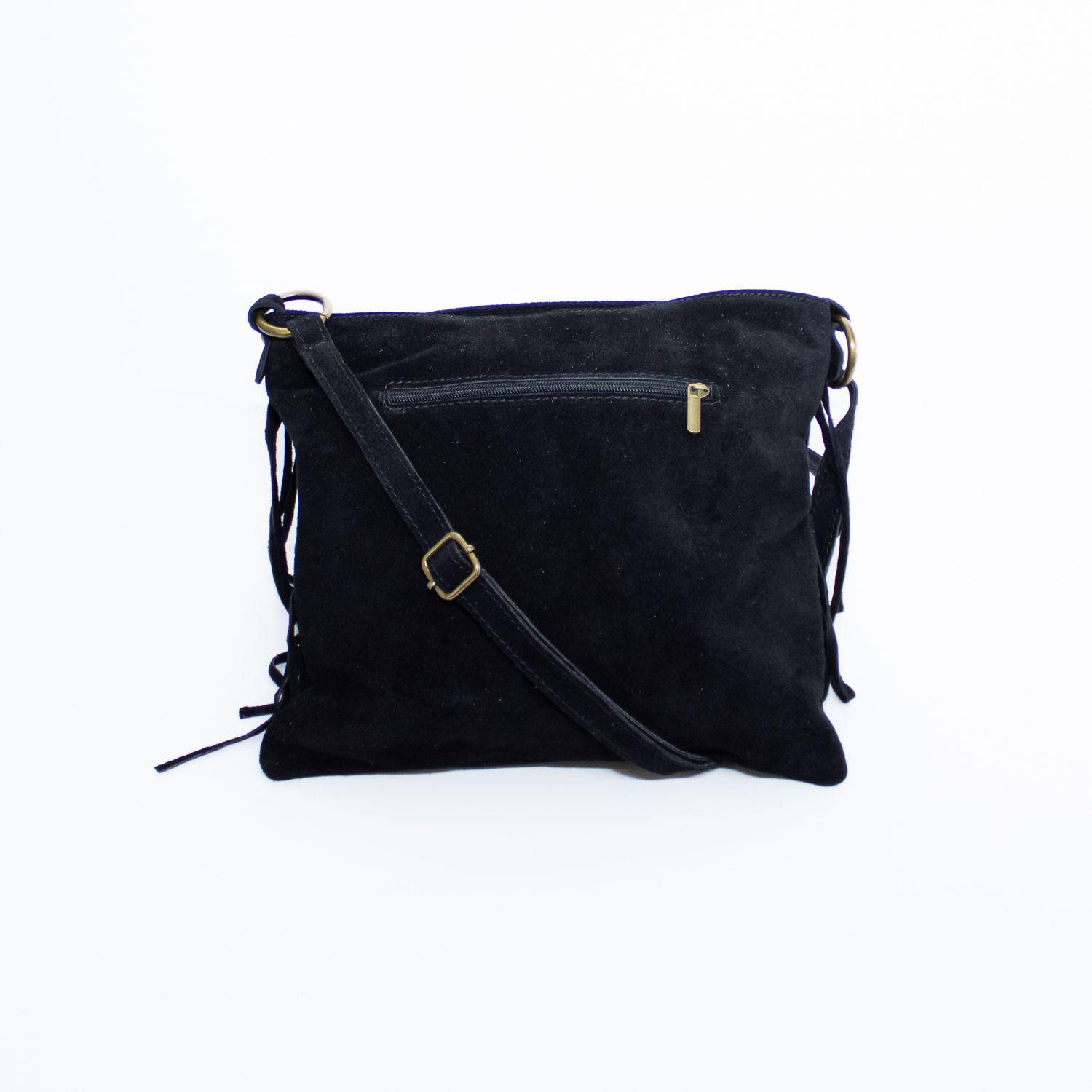 Cartera de reno con flecos frontales color Negro-2