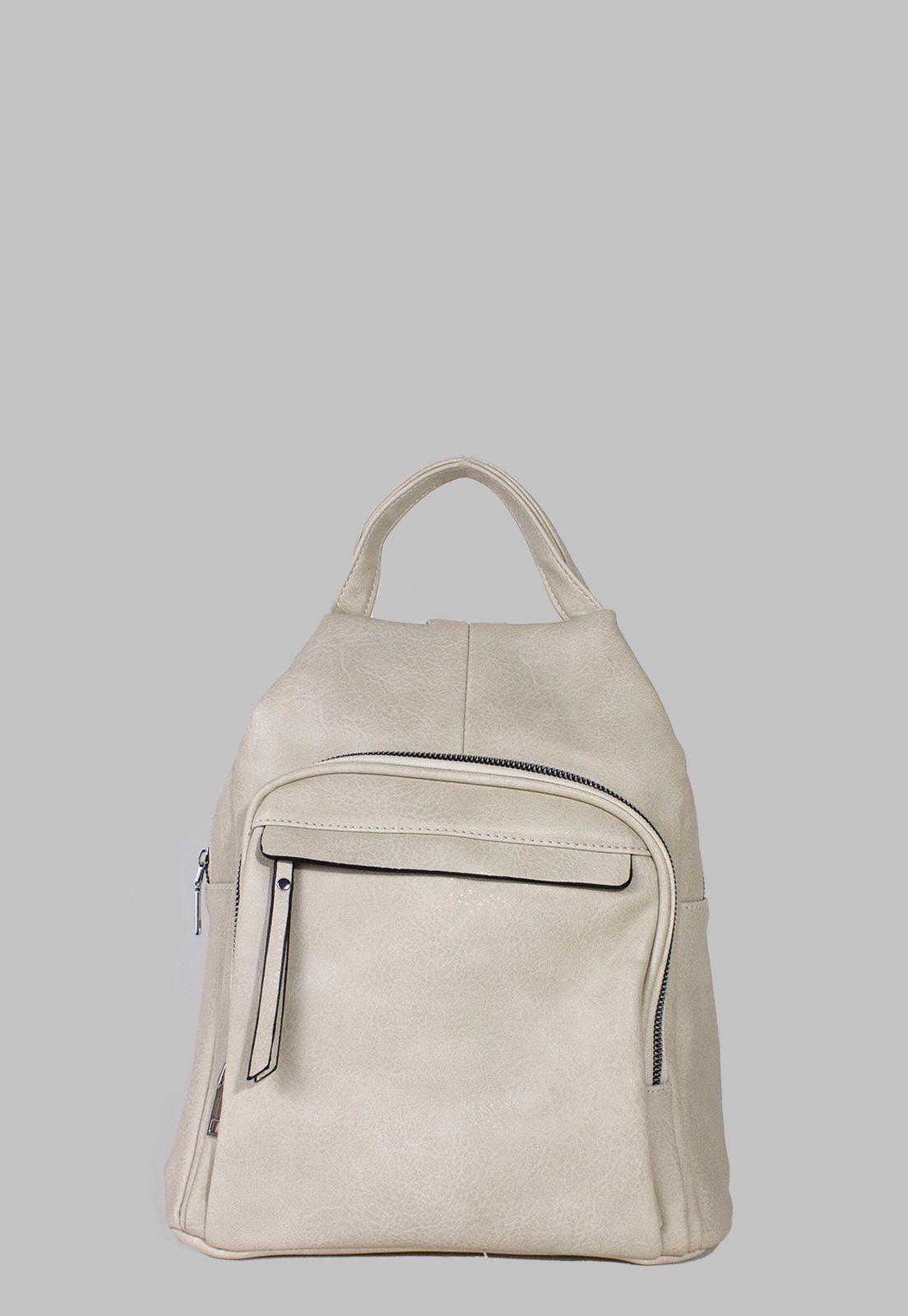 Mochila Cierre Externo Recto Beige-0