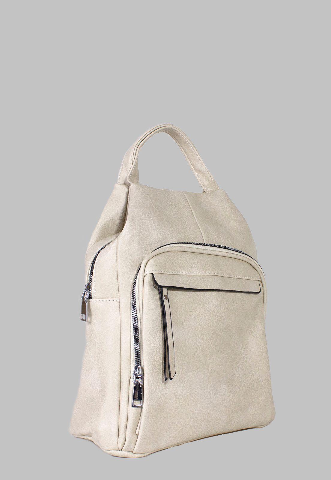Mochila Cierre Externo Recto Beige-1