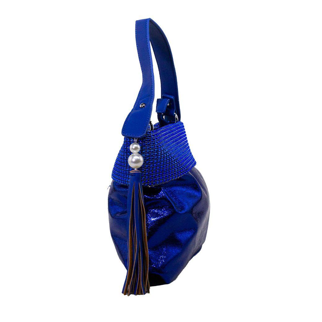 Cartera brillo c/strass Azul-2