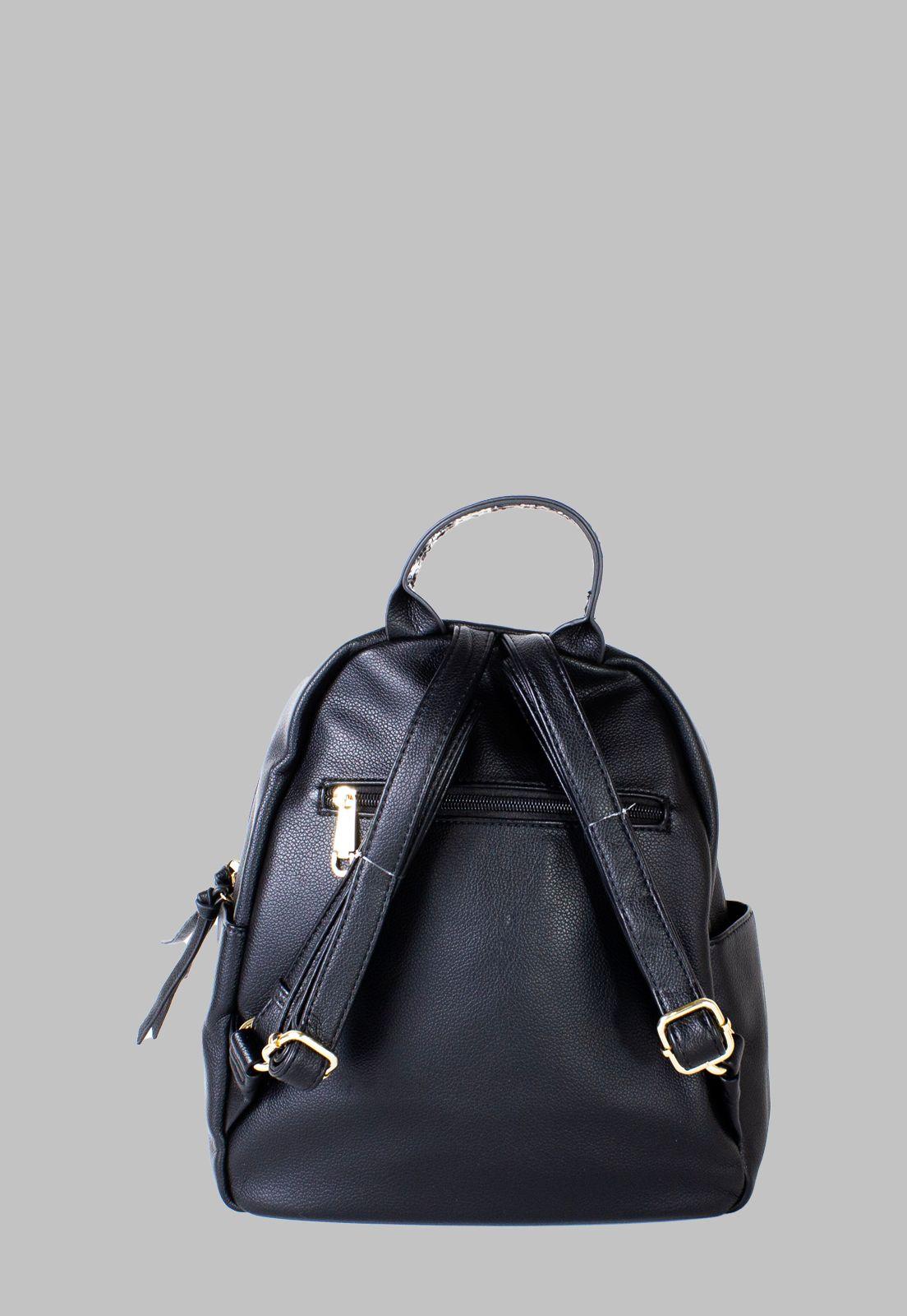 Mochila Bolsillo Diseño Piton Negro-2