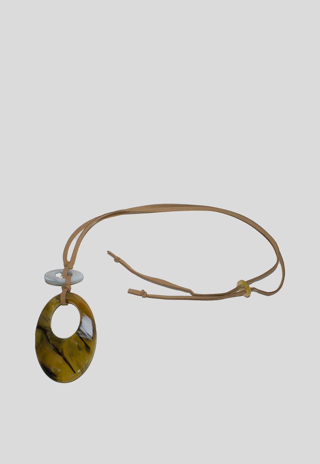 Collar gota acrilica Amarillo-2