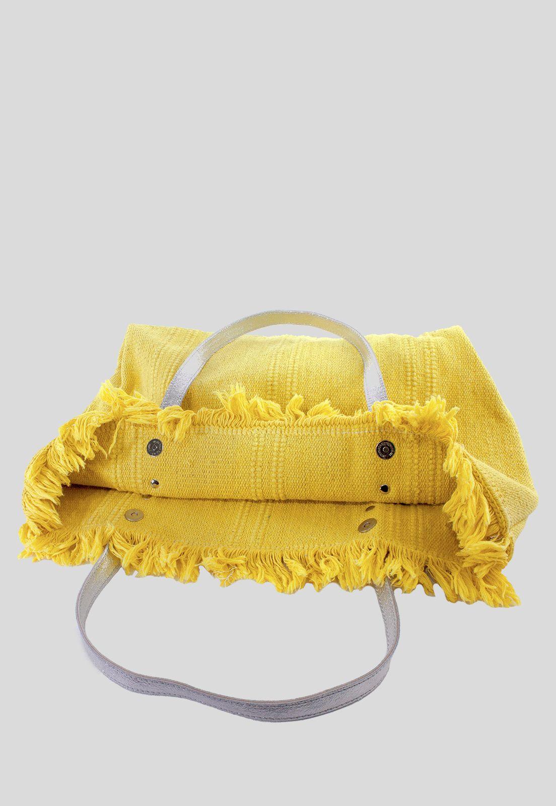 Cartera Algodón Lisa Amarillo-2