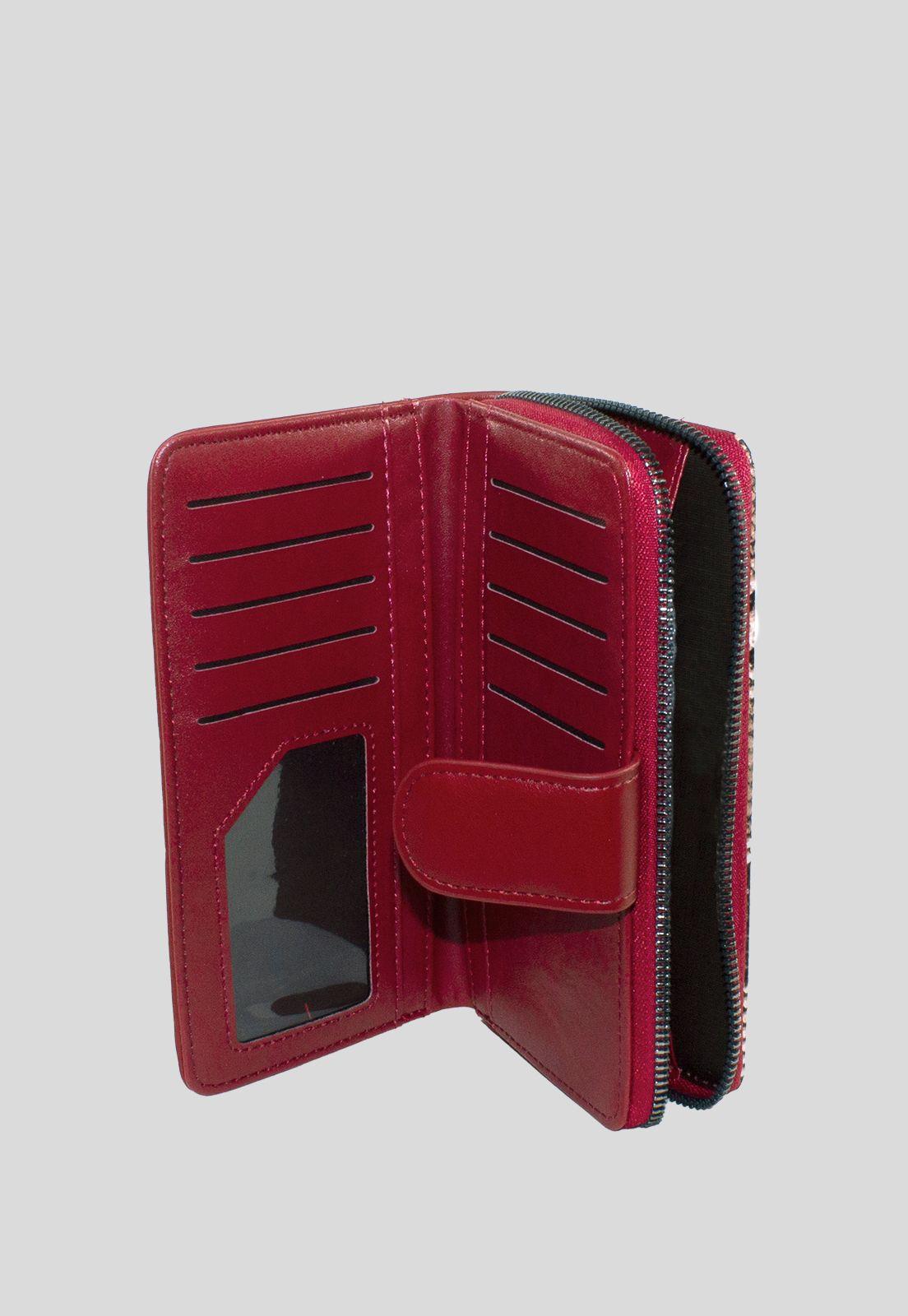 Billetera grande franja piton Rojo-3