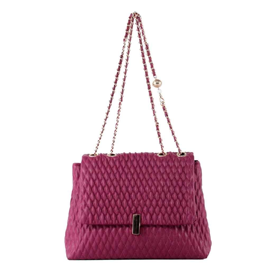 Cartera Ecocuero Acolchada 465 Mujer Fucsia Mailea-0