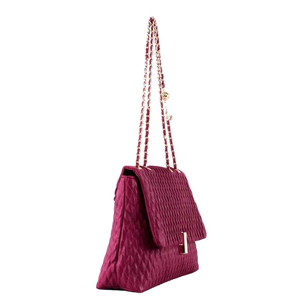 Cartera Ecocuero Acolchada 465 Mujer Fucsia Mailea-1