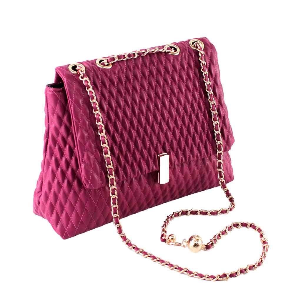 Cartera Ecocuero Acolchada 465 Mujer Fucsia Mailea-4