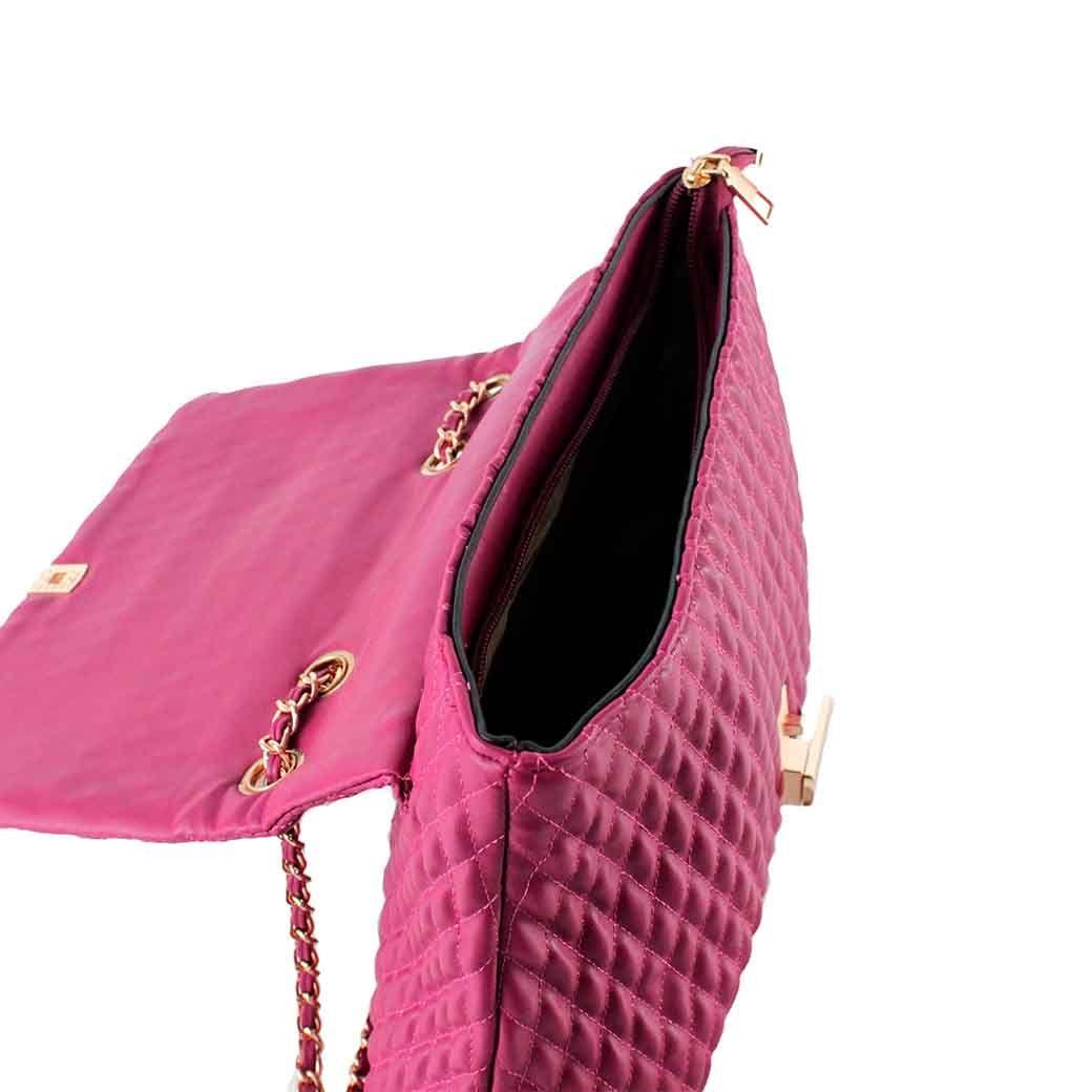 Cartera Ecocuero Acolchada 465 Mujer Fucsia Mailea-5