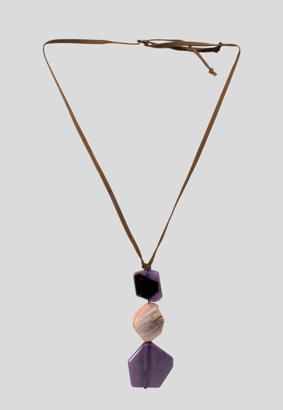 Collar 3 piedras Morado-0