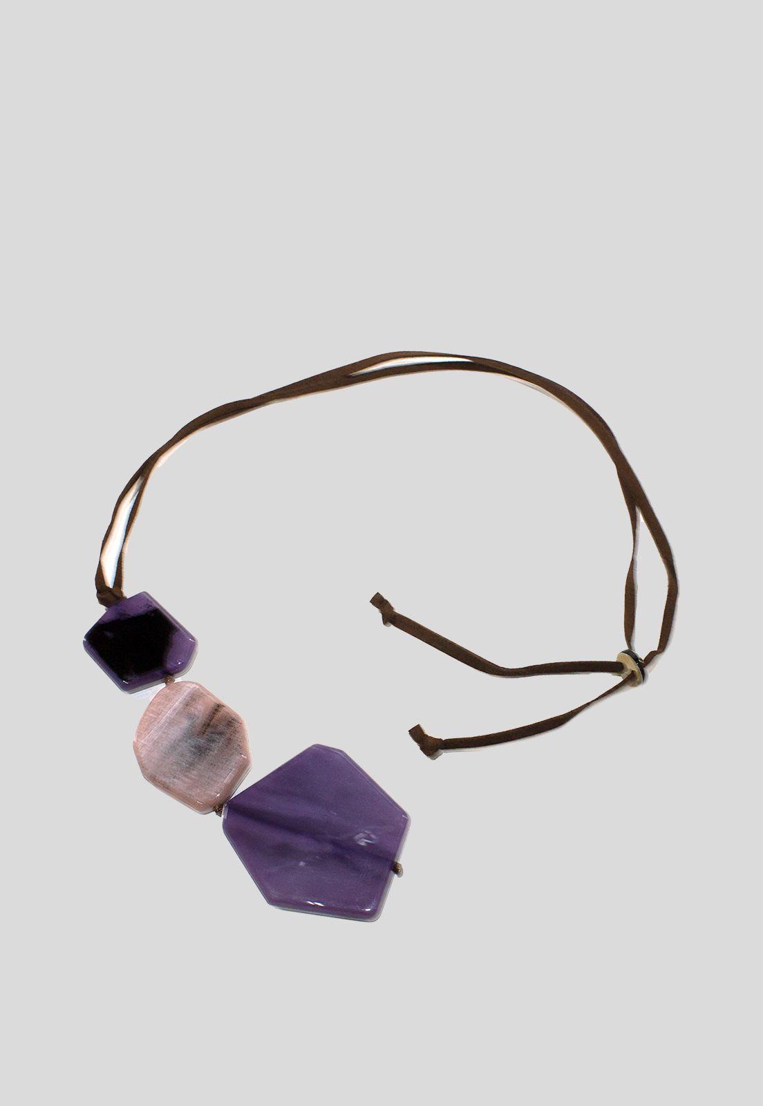 Collar 3 piedras Morado-2