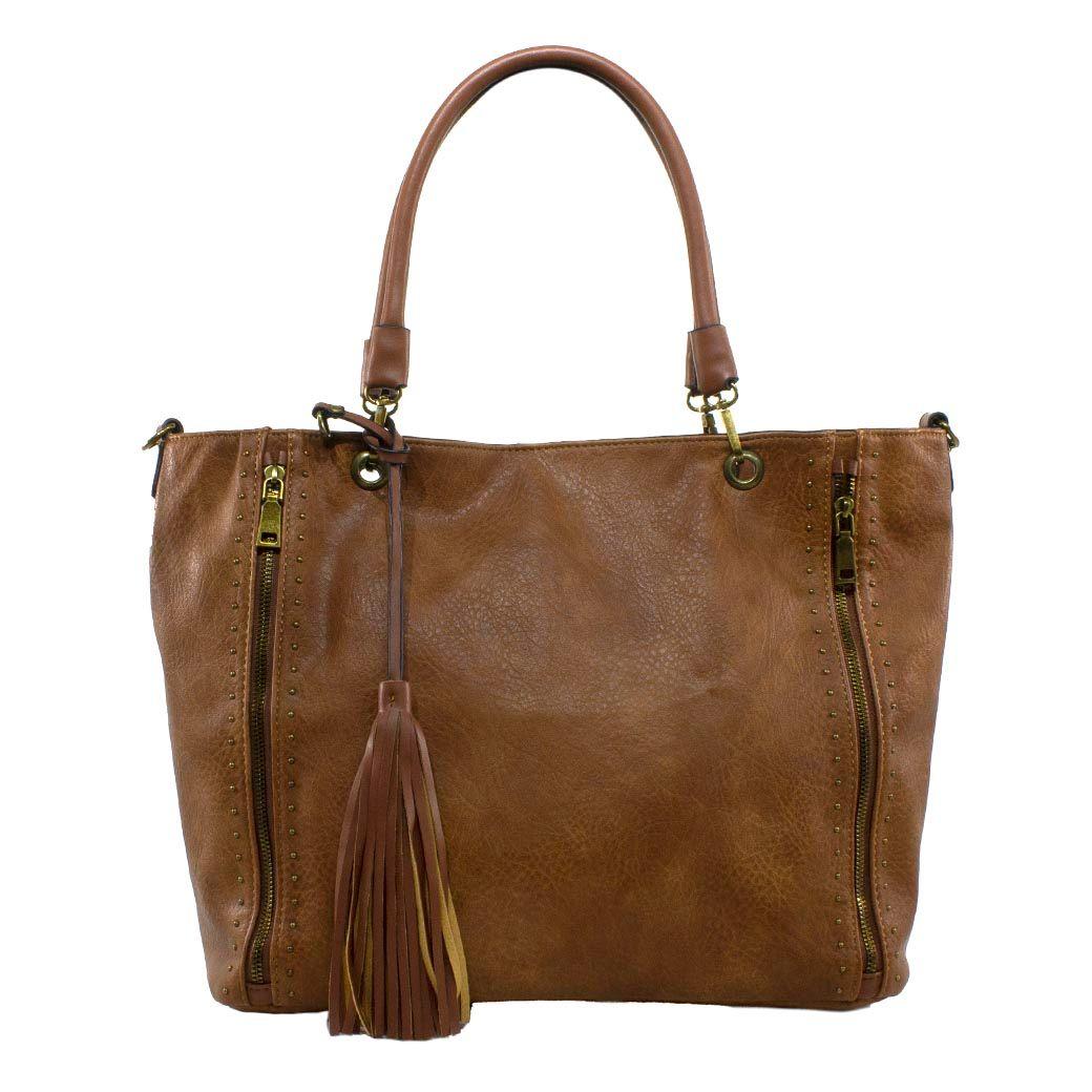 Cartera Grande 2 Cierres Tostado-0