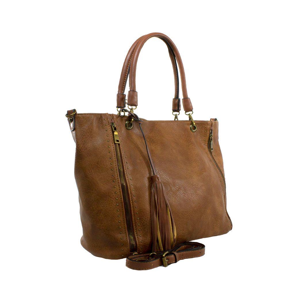 Cartera Grande 2 Cierres Tostado-1