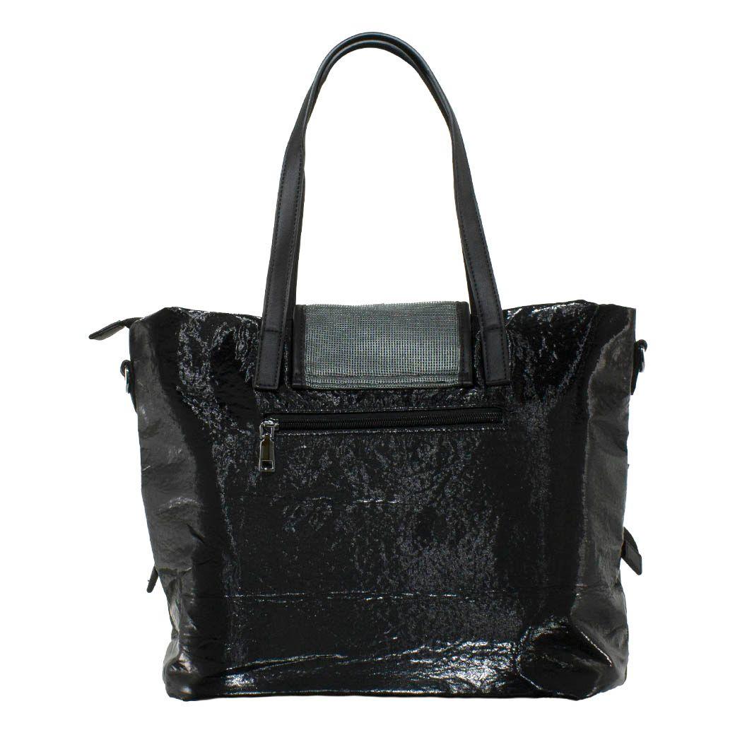 Cartera C/Franjas Negras Negro-2