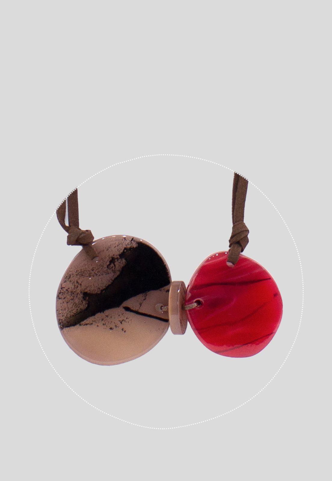 Collar Placa Simple Rojo-2