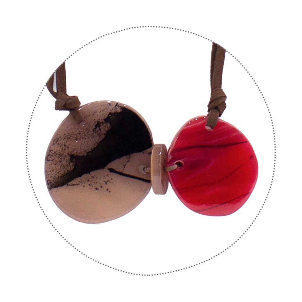 Collar Placa Simple Rojo-2