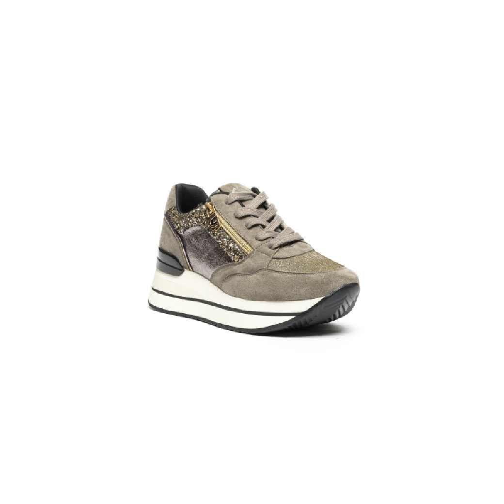 Zapatilla Plataforma Cierre Lateral 739 Mujer Taupe Mailea-1