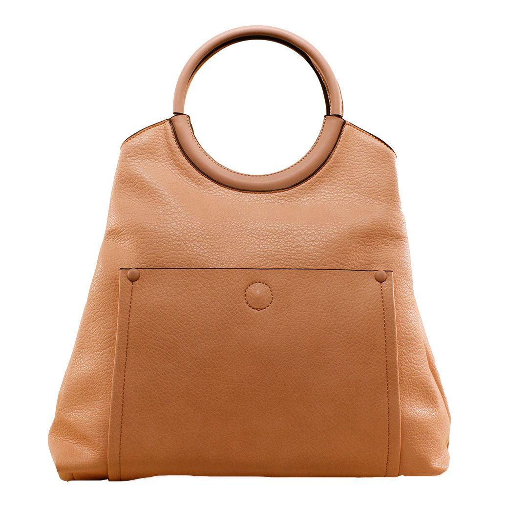 Cartera C/Manilla Redonda Tostado-0