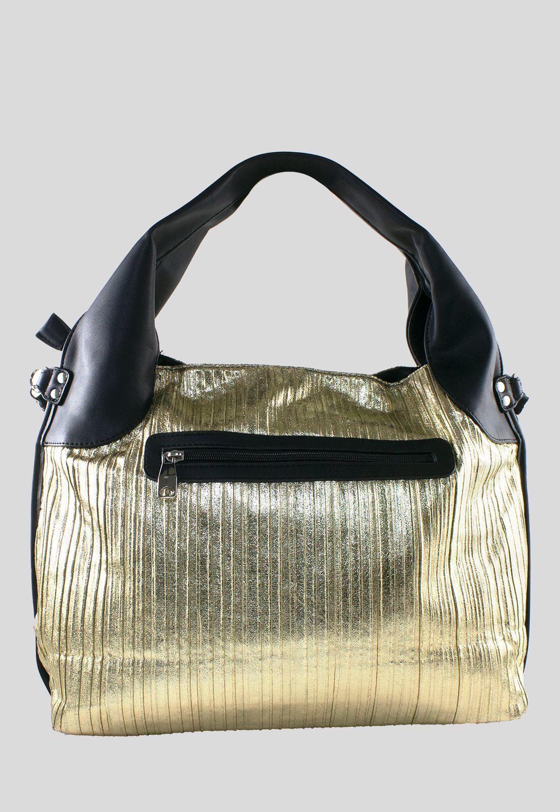 Cartera Metal Rayada Oro-2