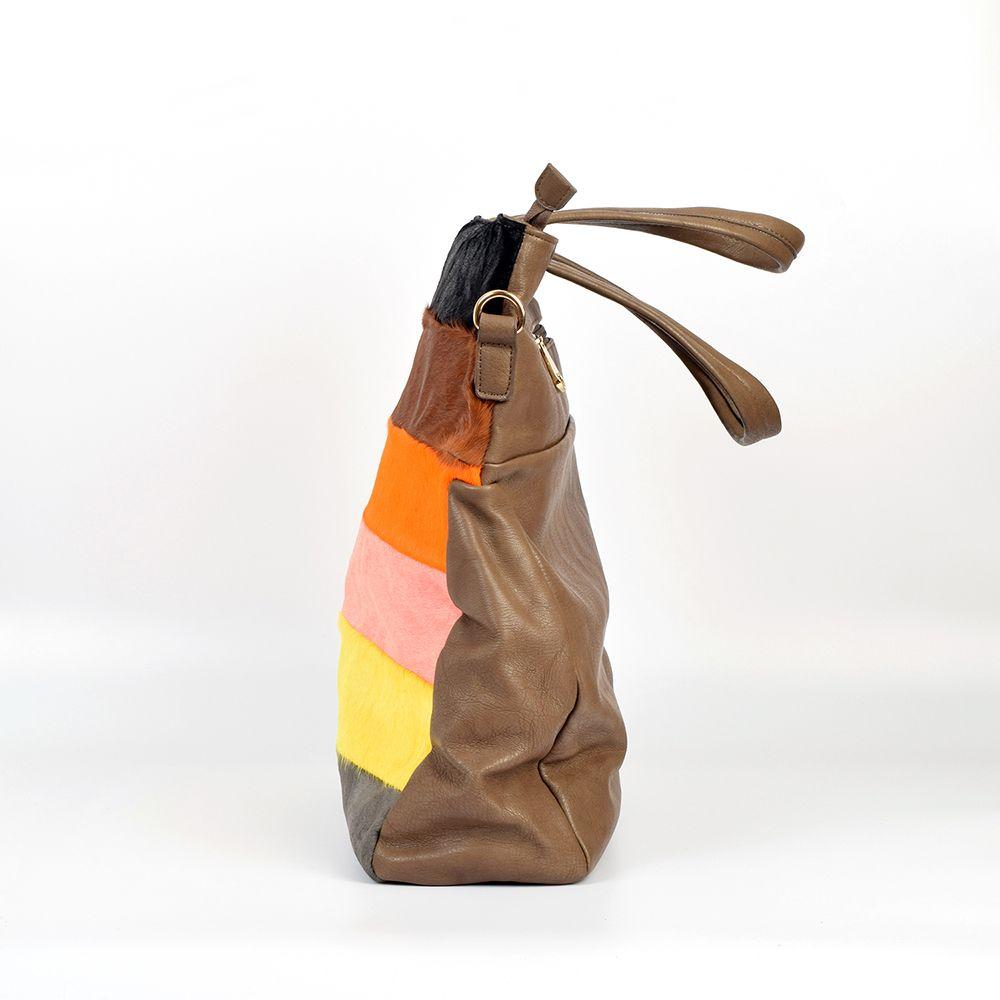 Cartera Cuero Frontal Piel Bicolor Café-1