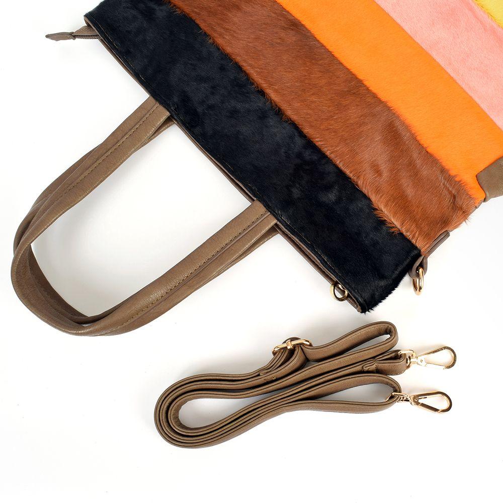 Cartera Cuero Frontal Piel Bicolor Café-2