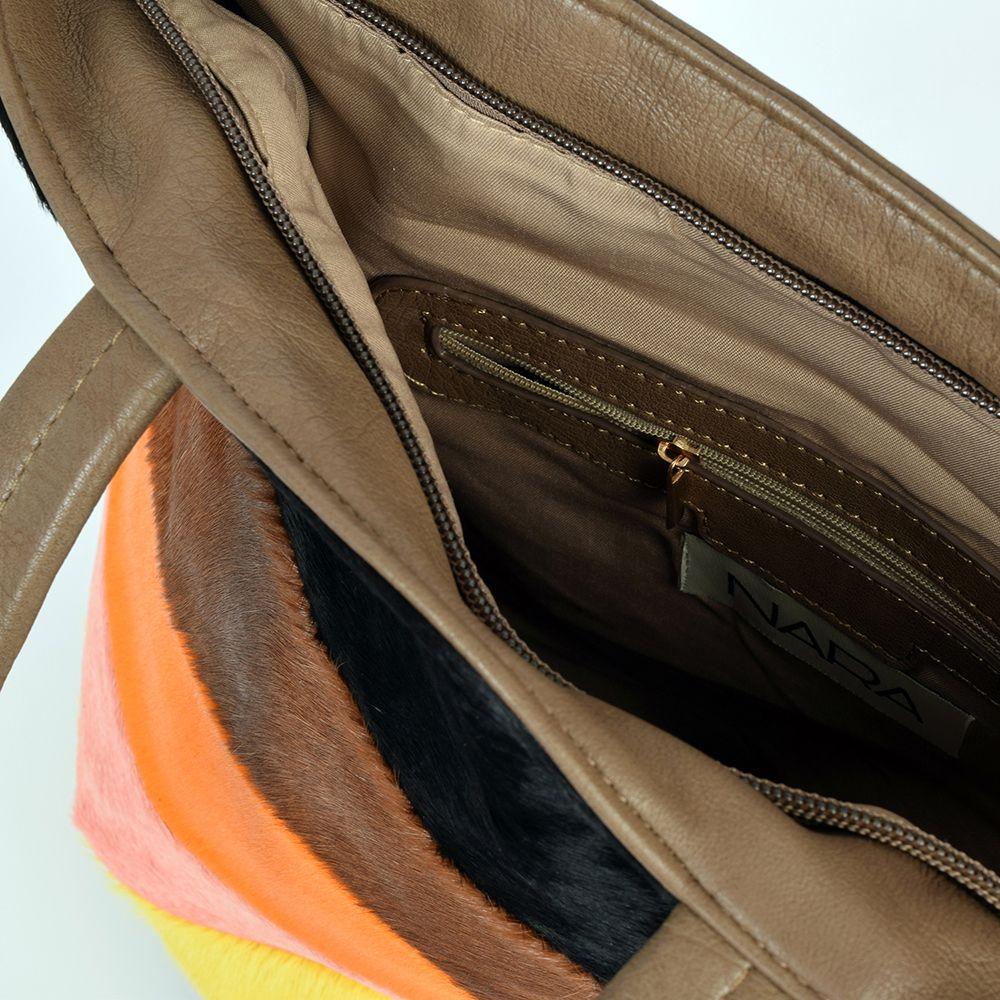 Cartera Cuero Frontal Piel Bicolor Café-3