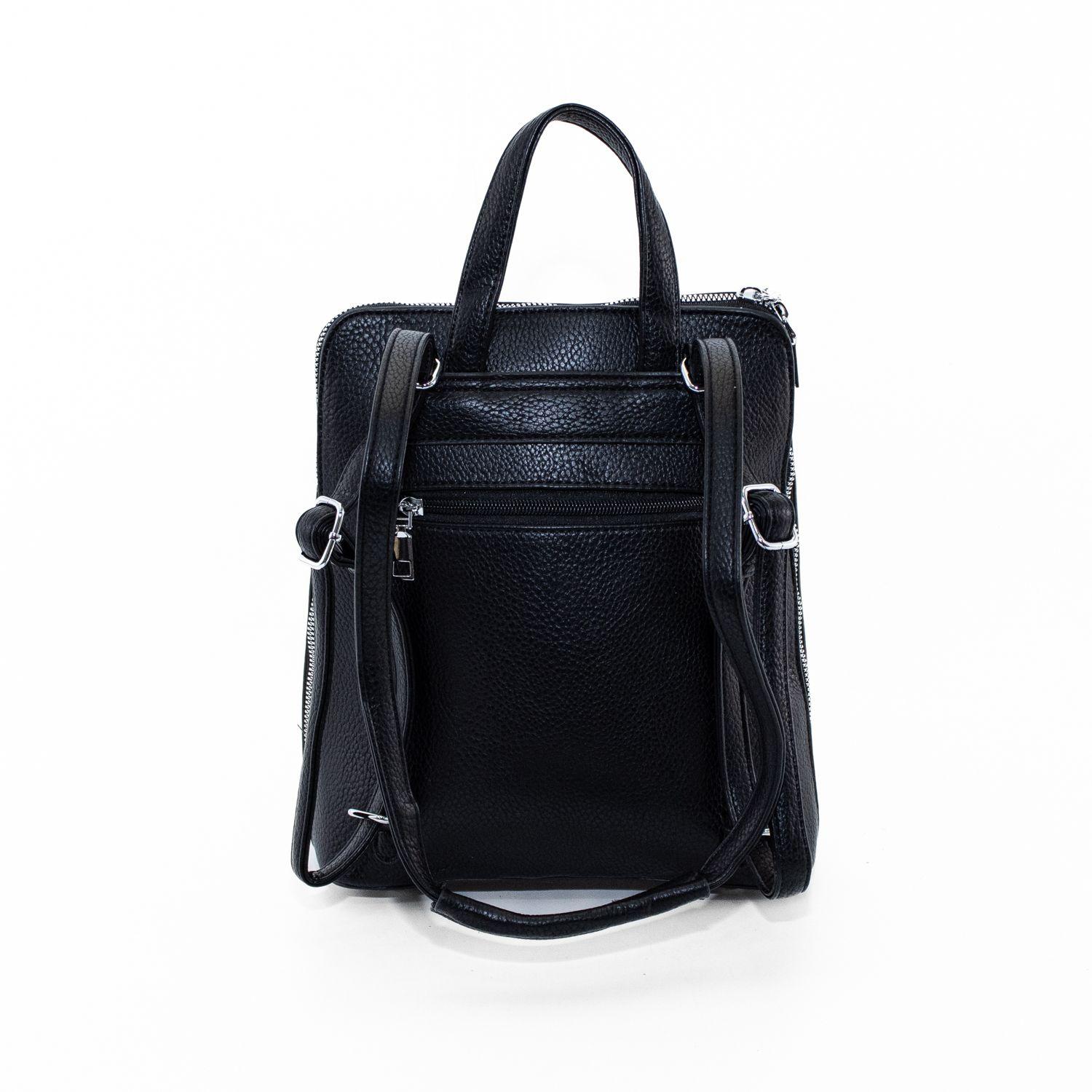 Mochila con Bolsillo Cuadrado Negro-2