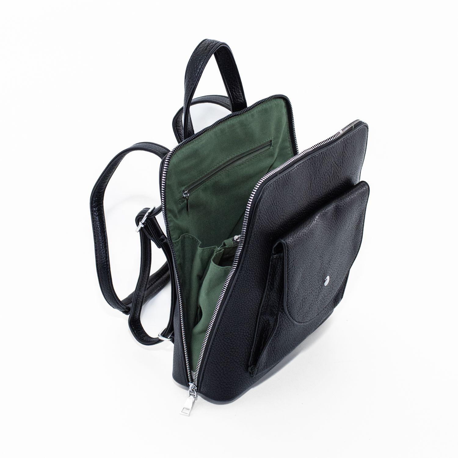 Mochila con Bolsillo Cuadrado Negro-3