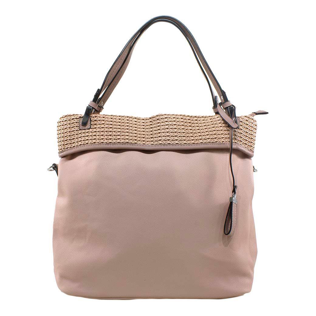 Cartera C/Franja Tejida Rosado-0