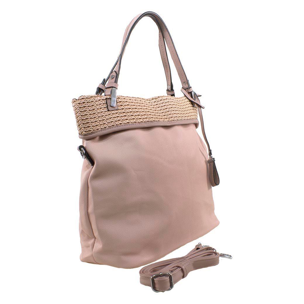 Cartera C/Franja Tejida Rosado-1