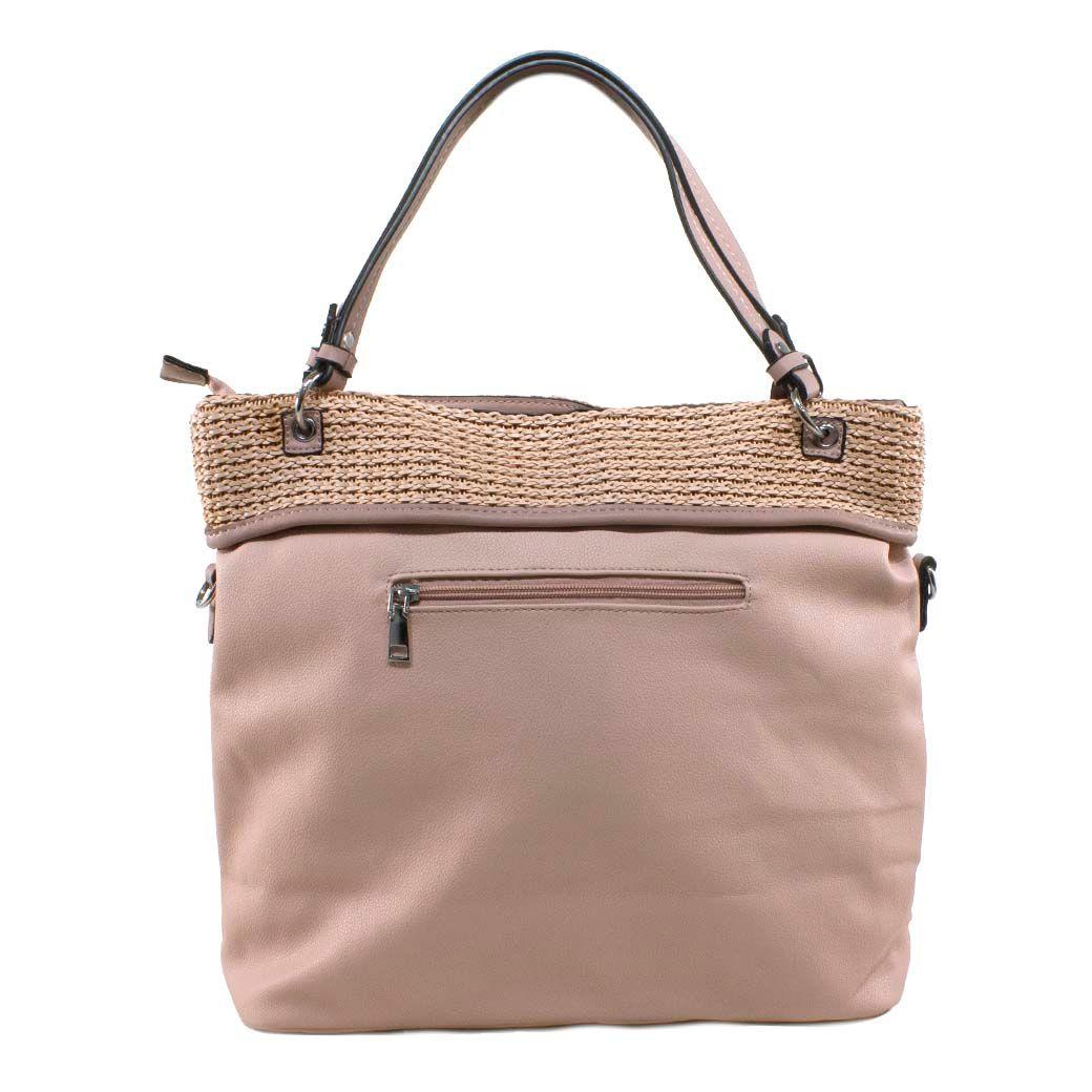 Cartera C/Franja Tejida Rosado-2
