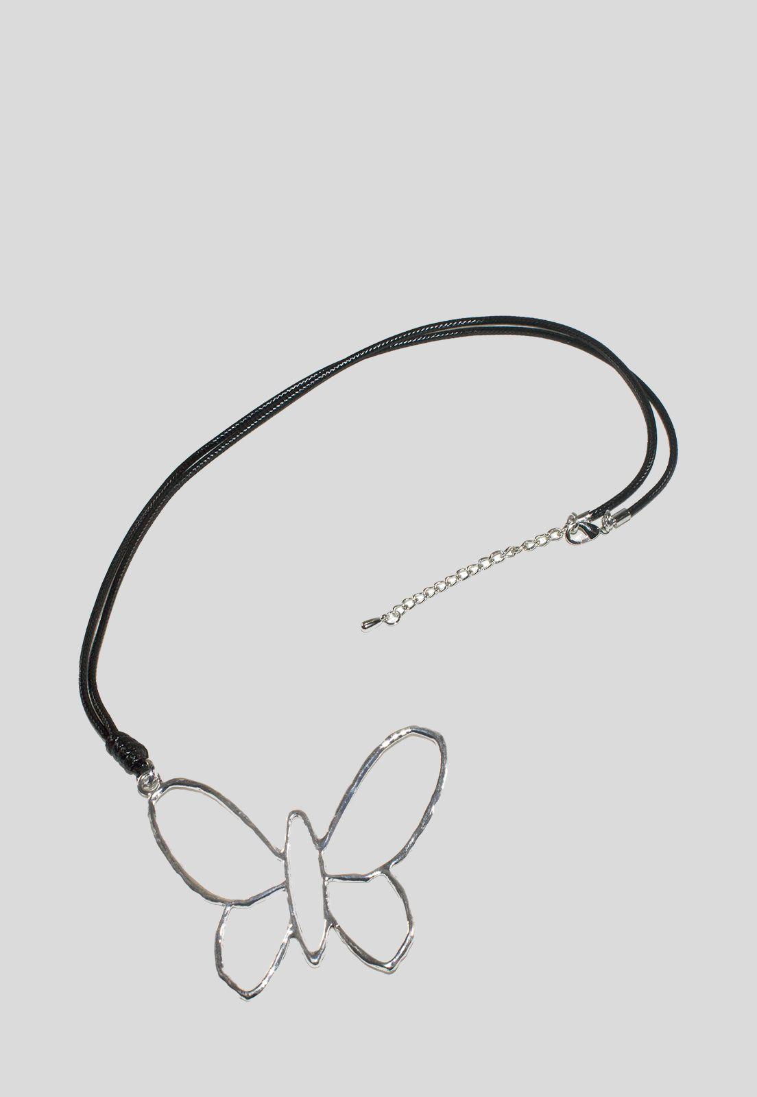 Collar largo mariposa Plata-2