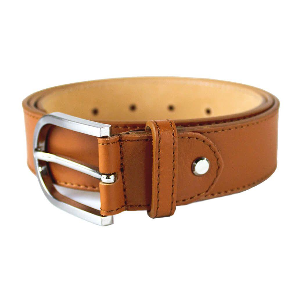 Cinturon Cuero Hebilla Metal Tostado-0