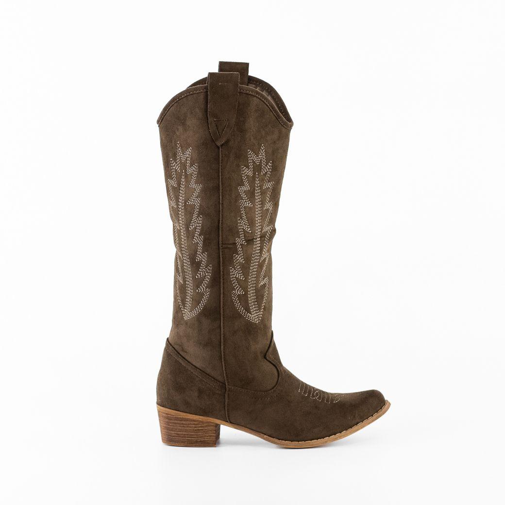 Bota Vaquera Gamuza Bordado Mujer Moro Mailea-1