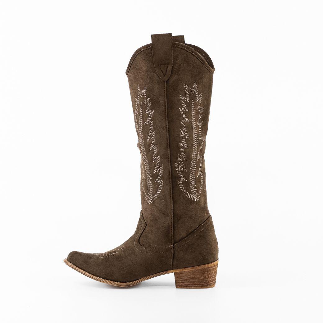 Bota Vaquera Gamuza Bordado Mujer Moro Mailea-3