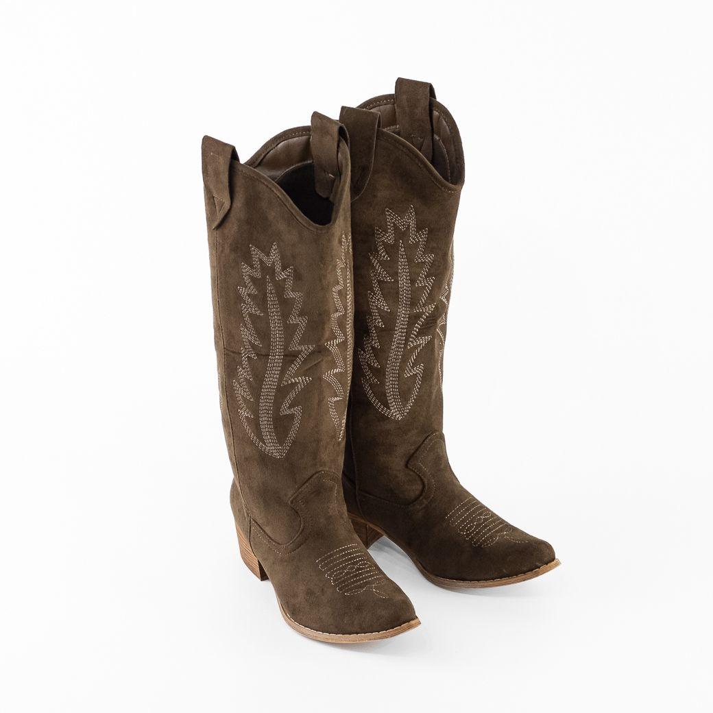 Bota Vaquera Gamuza Bordado Mujer Moro Mailea-4