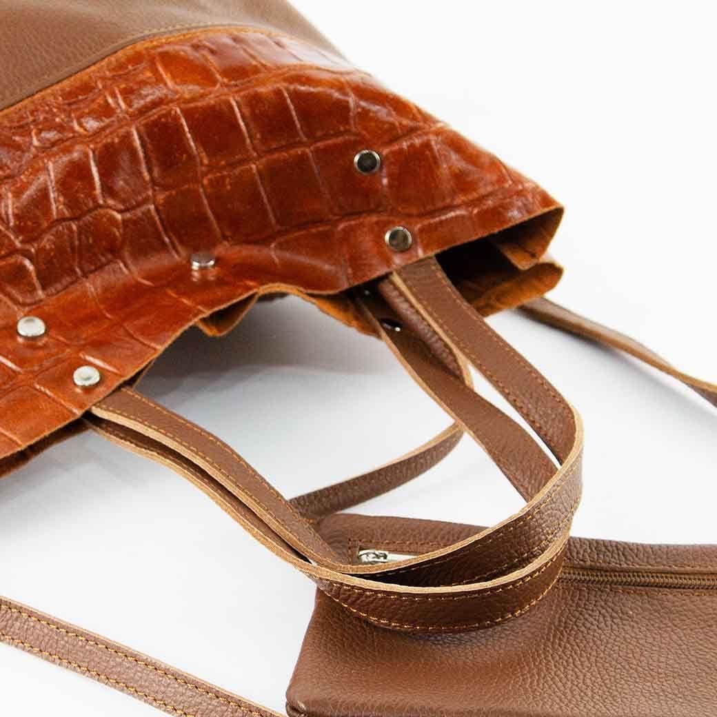Cartera de Cuero Coco Broche 743 Mujer Chocolate Mailea-7