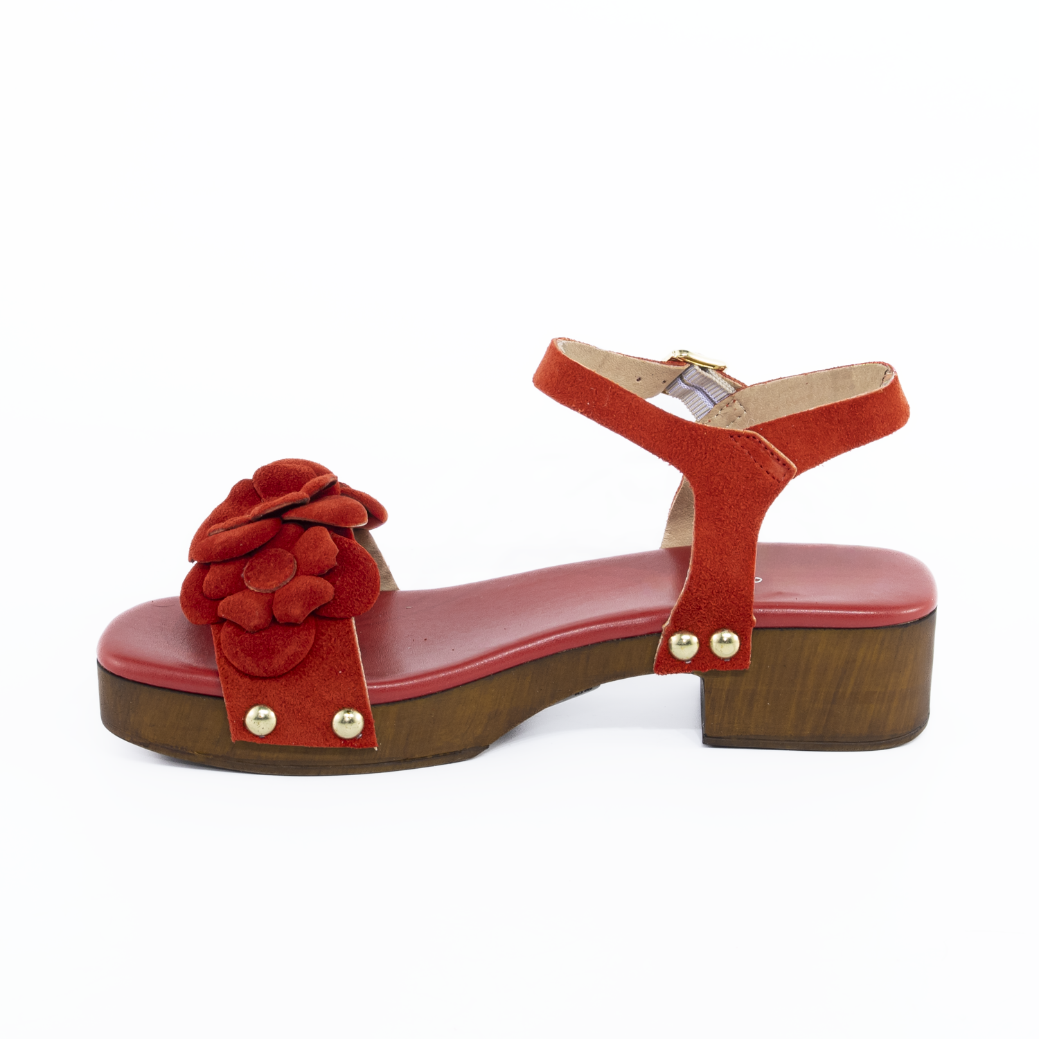 Zueco reno faja flores Rojo-2