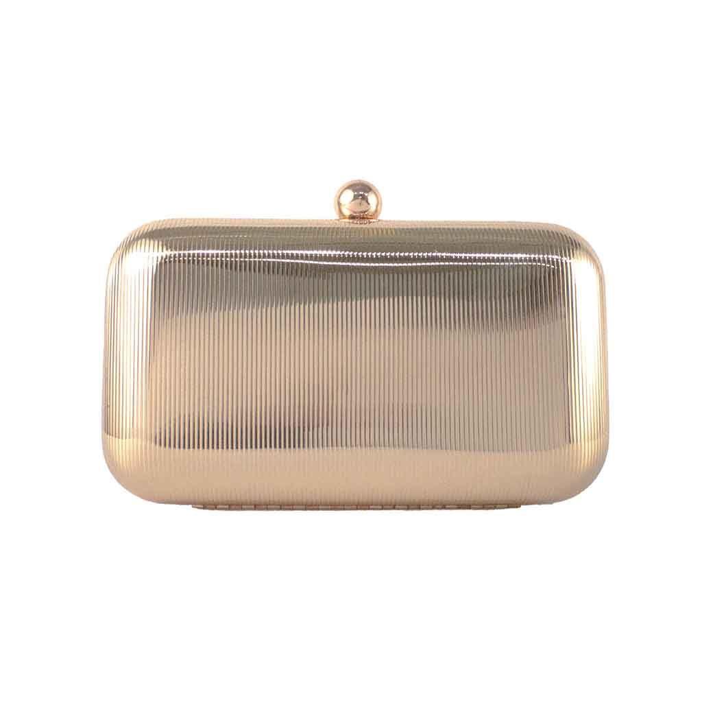 Cartera Metalizada de Noche Rigida 867 Mujer Champagne Mailea-2