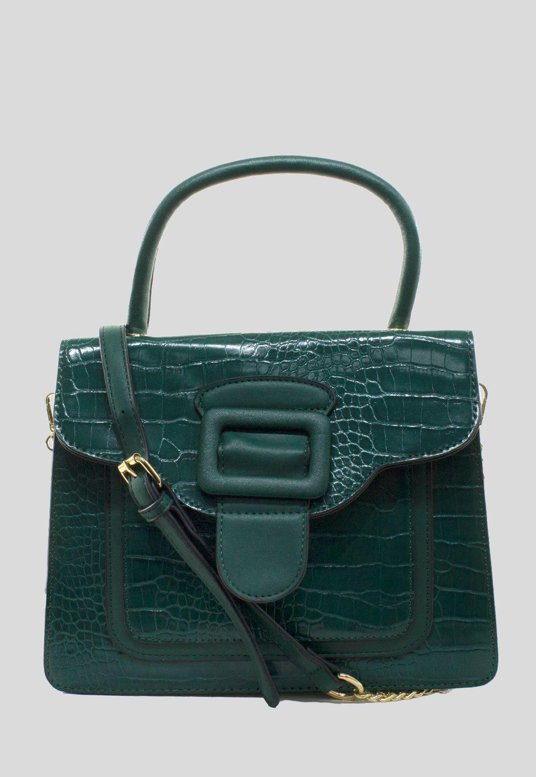 Cartera Mediana Rigida Coco Verde-0