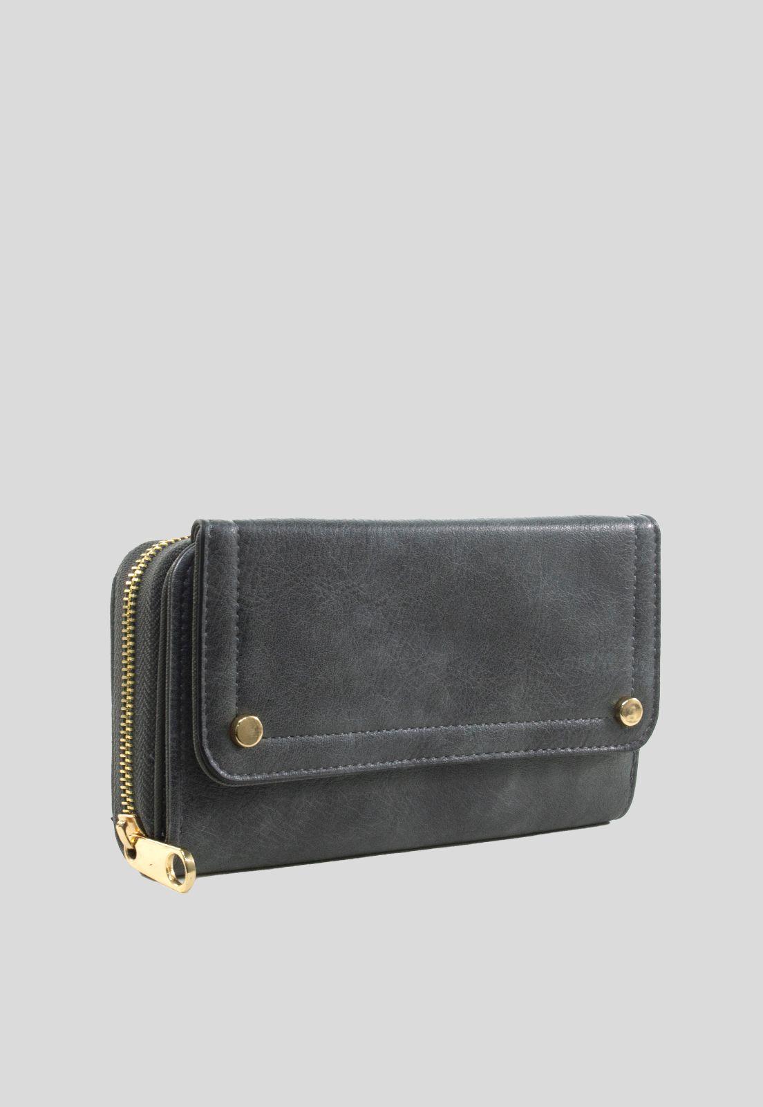 Billetera Con Remaches Gris-1