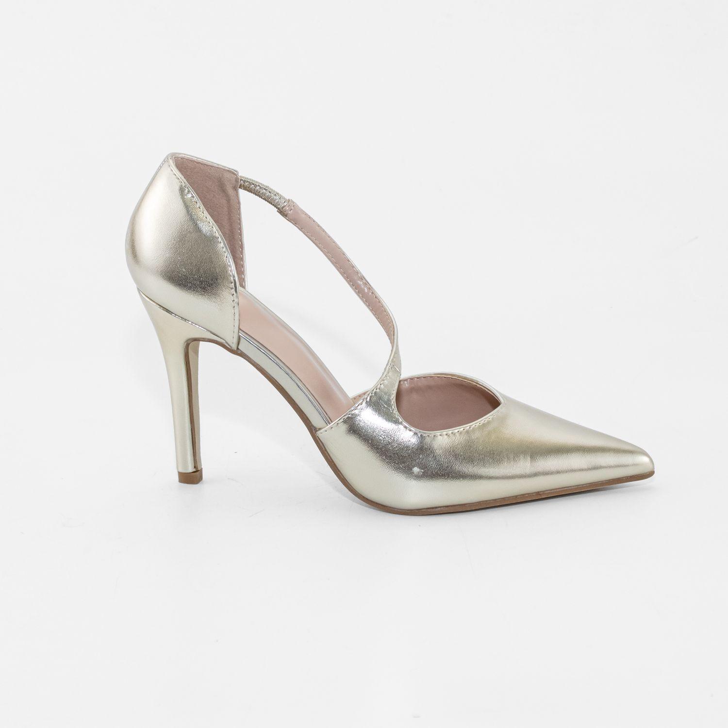 Stiletto Cerrado Correa Frontal Oro Mailea-0