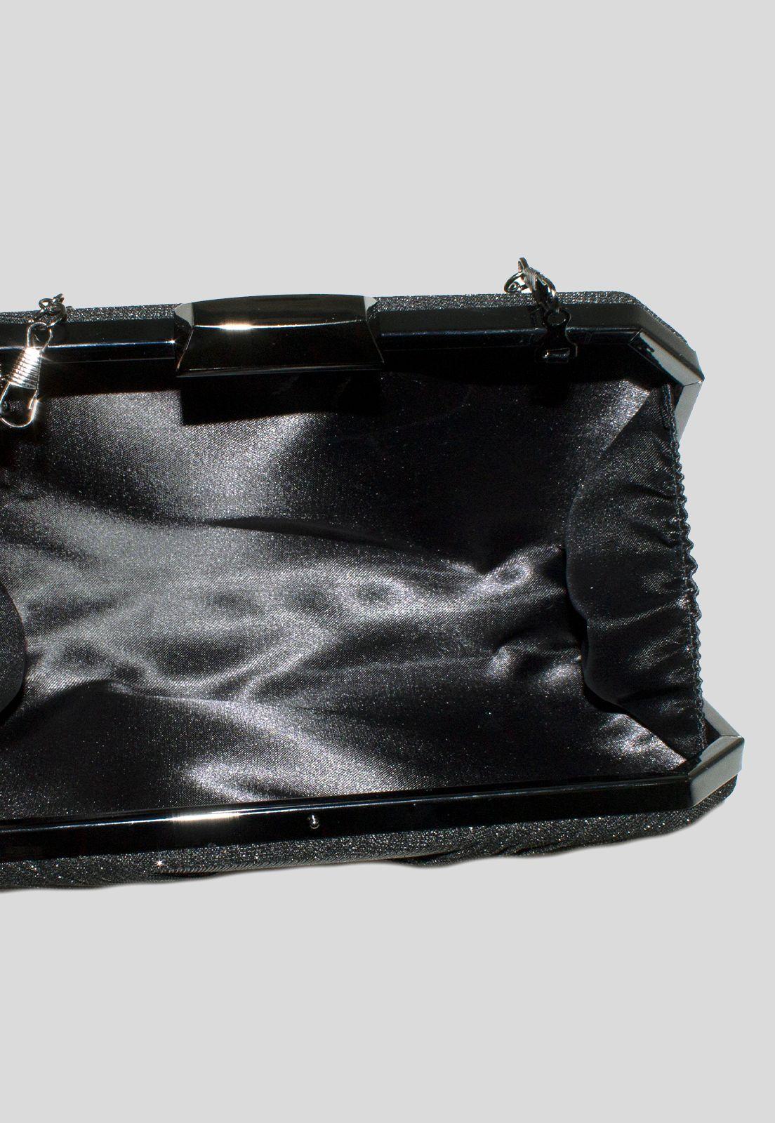 Cartera grande lazo tela Negro-3