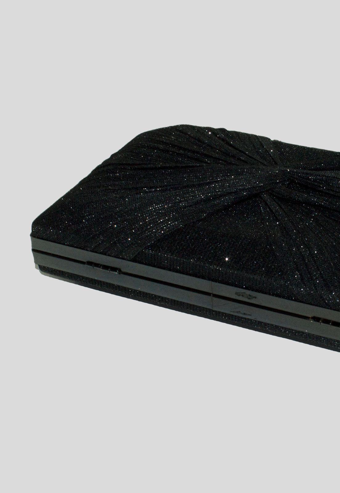 Cartera grande lazo tela Negro-4